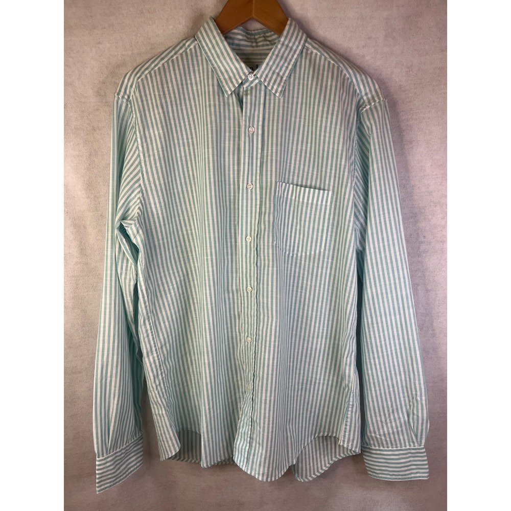 Frank & Eileen Don Men's Long Sleeve Button Down Mint Green White Sz M